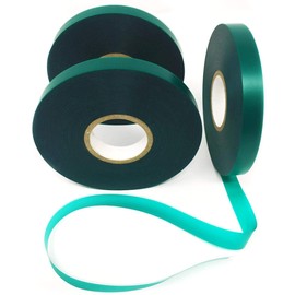 ILUVUMOREI 3 Rolls Stretchy Tie Tape, 1/2" 150ft Garden Tie Tape, Thick Sturdy Plant Ribbon Garden Green Vinyl Stake Gardening Tools for Indoor Outdoor Patio Plant