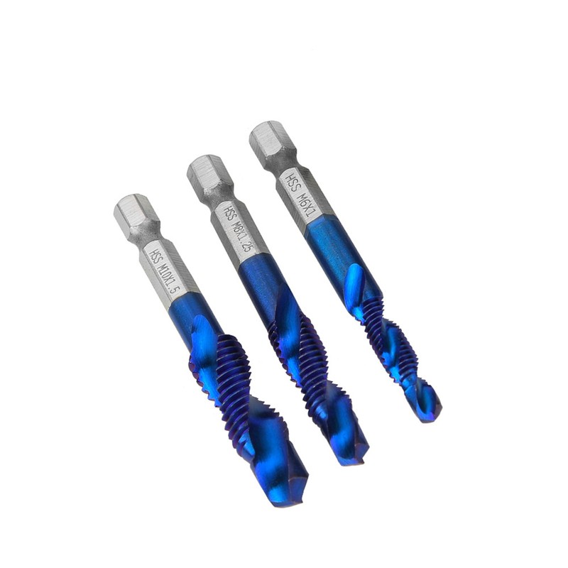 6PCS High Speed Steel 6.35mm Hex Shank Tap Drill Bit