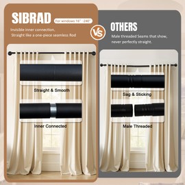 Upgrade Seamless Blackout Curtain Rod for Windows 16 to 32 inches, Adjustable Heavy Duty Wrap Around Curtain Rods, Modern Industrial Rod for Indoor Outdoor Bronze, 16"-32"