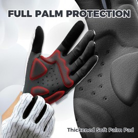 ROCKBROS Cycling Gloves Men Women Summer Cycling Gloves with Touch Function, Sports Gloves for MTB, Gravel, Running, Golf e Gym, Black White S-XL