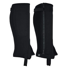 A&H Apparel Unisex Adult Amara Synthetic Equestrian Half Chaps Black Leather Half Chaps (Medium)