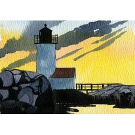 Bella Terra Annisquam Harbor Lighthouse Gloucester Cape Ann Massachusetts Notecards - Set of 12
