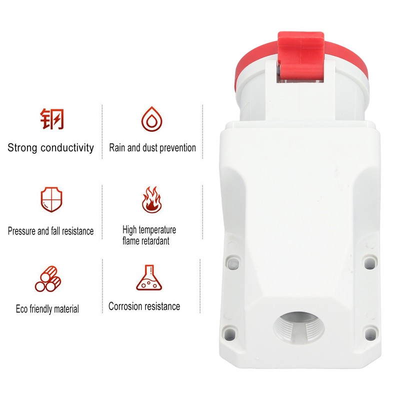 Industrial Connector Electrical 4 Pin 32A 3P+E IP44 Waterproof Dustproof
