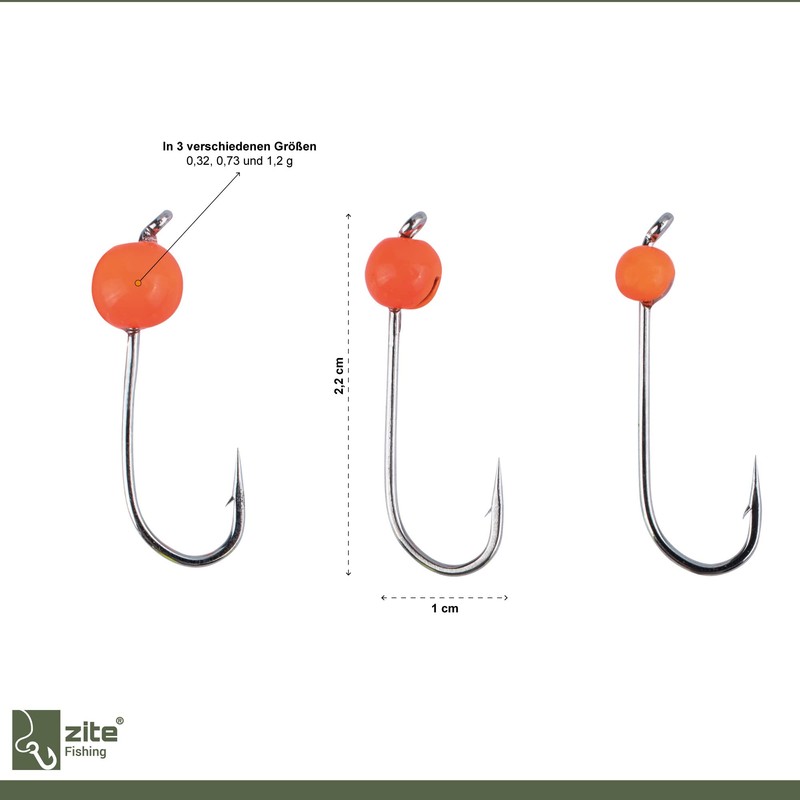 Zite Fishing Tungsten Jig Hook Set Neon - 9 Pieces