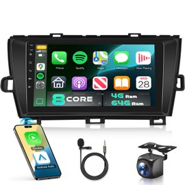 for Toyota Prius 2010-2015 Car Stereo Radio with Snapdragon 8 Core 4GB+64GB 9 Inch IPS Touchscreen Wireless Carplay/Android Auto DSP Hi-Res 5/6GhzWiFi GPS Android 13 FM/RDS SWC Camera