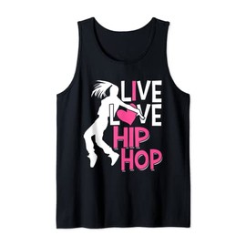 I Love Hip Hop Dance - Pink Heart & Hip Hop Dancer Tank Top