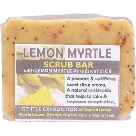 Harmony Soapworks Lemon Myrtle Soap Scrub Bar, 140 Grams