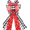 Black and Red Polka Dot Wreath Bow, Large Red Gift