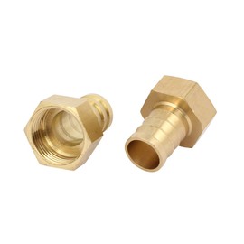 sourcingmap 3/4BSP Female Thread 19mm Hose Barb Brass Tubing Coupler Connector Fitting 2pcs