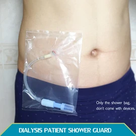 SinaiSea Peritoneal Dialysis Shower Cover Pouch Bag Waterproof PD Catheter Holder Belt Port Protector Feeding Tube Peg G Tubes Bathing Accessories Disposable 35-60mm Hole Range Women Men 50 Pcs Clear