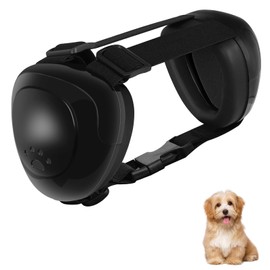 BERGWERK Dog Ear Muffs Noise Protection,29dB NRR Dog Noise Cancelling Ear Muffs,Dog Ear Muffs for Hearing Protection with Fast Snap Lock (Black,S)