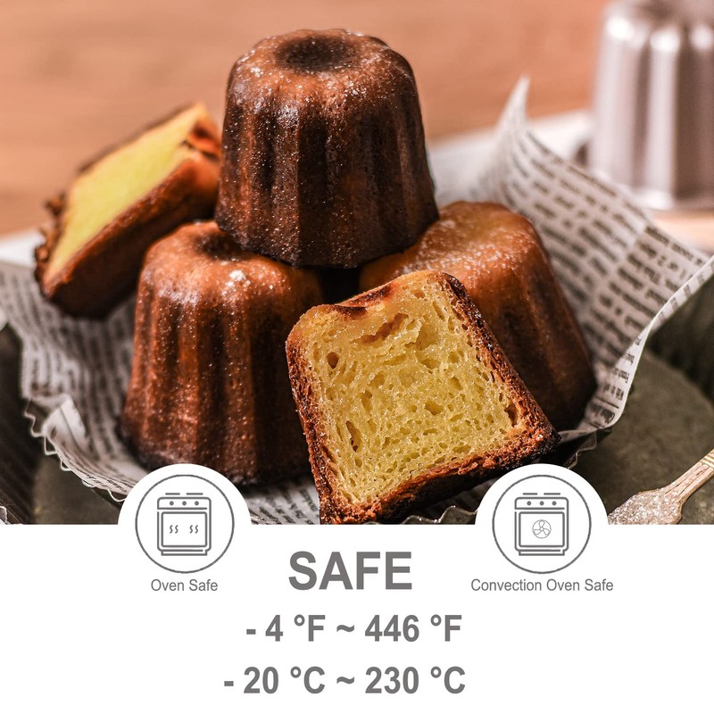 CHEFMADE Canele 6.6 cm 4 Piece Non-Stick Muffin Pan for