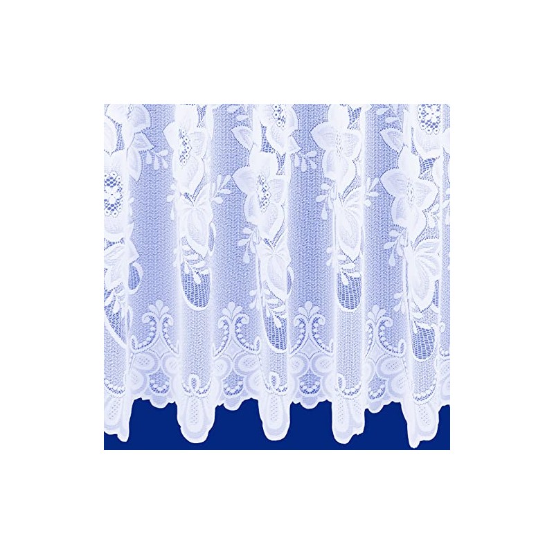 NetCurtainsUK Washington Floral Pattern Net Curtains In White - Sold