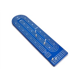 Quality Blue Cribbage Board by Gapple, Durable Aluminum Material, Precise Engraving, Gorgeous Anodized Finish, Color Variety, Metal Scoring Pegs and Convenient Peg Storage