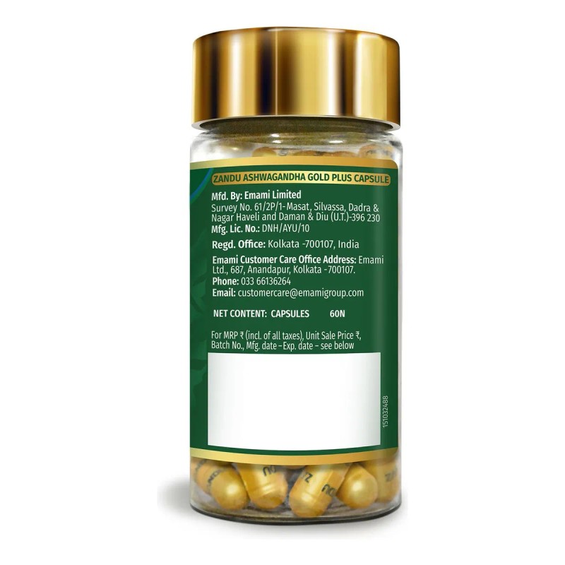 Zandu Ashwagandha Gold Plus 60 Cápsulas