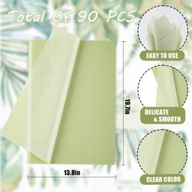 100 Sheets 20 * 14 Inches Green Tissue Paper for Gift Wrapping, Sage Green Wrapping Tissue for Gift Bags for Baby Shower Wedding Birthday DIY Craft (Sage Green)