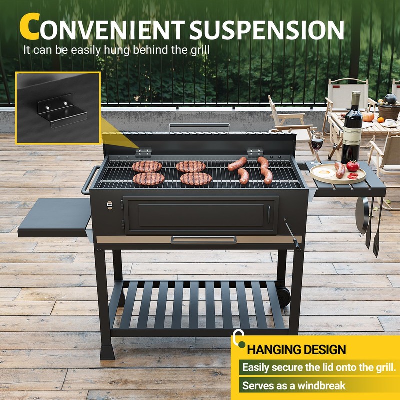 HECASA Black Outdoor 36” Griddle Grill Hard Cover Lid with