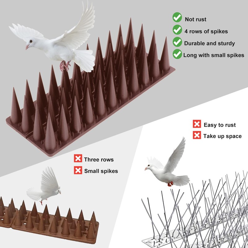 Bird Spikes, 30 Pack Bird Deterrent for Outside, Pigeon Spikes