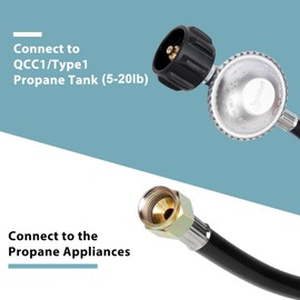 SHINESTAR 2 Feet Universal Gas Grill Regulator and Hose, Replacement for Weber, Charbroil, Nexgrill Grill, Propane Patio Heater and Fire Pit