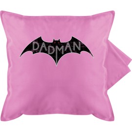 Kissenbezug - Kissen - Dadman - Papatagsgeschenk | Geschenk für Papa | Vatertag | Vatertagsgeschenk Kinder | Weihnachts-Geschenk Papa - 50 x 50 cm - Pink - gift for dad vater pillow best väter