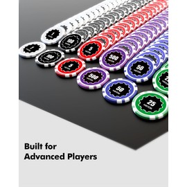 HEITOK Premium Touch Poker Chip Set 100PCS Casino Quality for Texas Hold’em Varied Denominations, 11.5g Iron-Core Chips, Waterproof, Perfect for Game Night