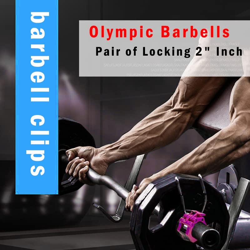Barbell Clamps Olympic Bar Barbells Collar Clips, Quick Release Secure