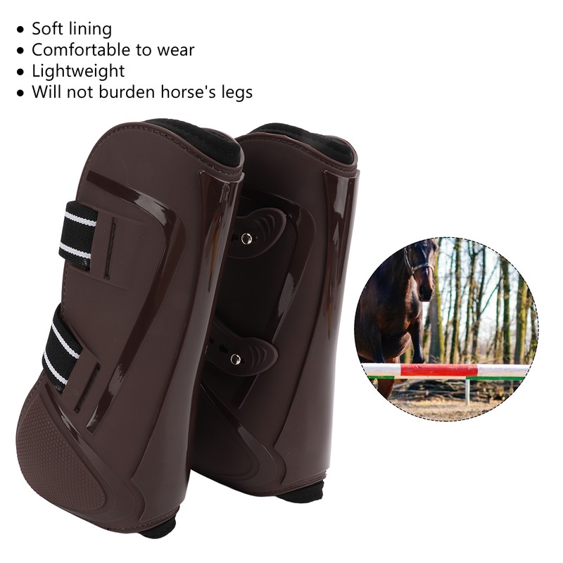 Horse Leg Guard PU Shell Elastic Breathable Protective Horse Boots