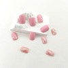 Pink Press on Nails Square Fake Nails Short Glossy Glue