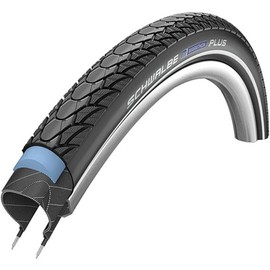 Schwalbe - Marathon Plus Ebike and MTB Wire Clincher Bike Tire | 26 x 1 3/8 | Performance Line | Black/Reflective