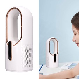 Ventilador de Escritorio, Mini Ventilador sin Aspas con 3 Velocidades de Enfriamiento Ventilador Control Táctil Silencioso Ventilador Carga USB Portátil para Oficina Dormitorio