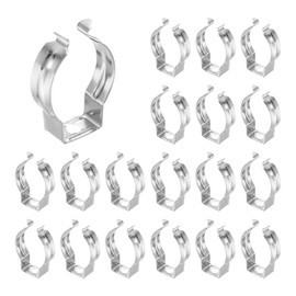 MECCANIXITY T8 U Clips Holder Bracket Fluorescent Tube Light Fixture Steel Pipe Clamps for LED Bulbs Ceiling Lamp, Pack of 18