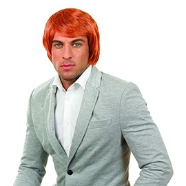 fun shack Mens 60s Wig, Male Ginger Wig, Orange Hair Wig Men, Orange Wig Short, Boy Band Wig, Orange Wig Men, Short Orange Cosplay Wig