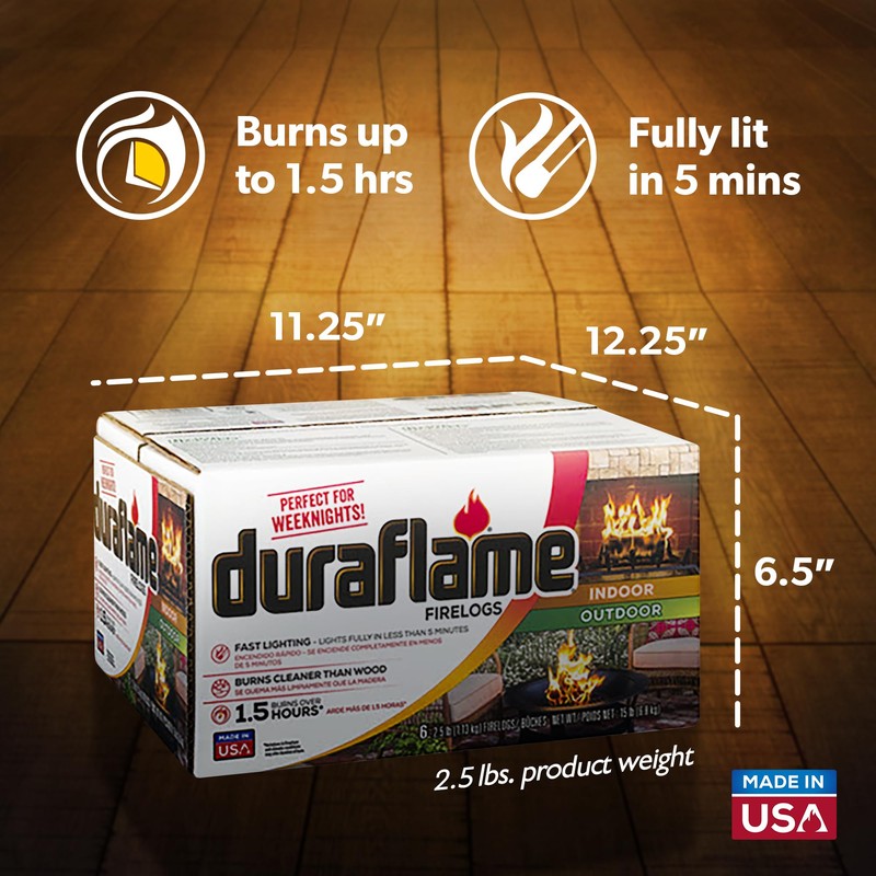 Duraflame 2.5-lb 1.5-Hour Burn Indoor/Outdoor Firelog (12-Count) - Perfect Fire-Log