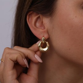 Amicon Gold Stud Earrings for Women 14k Gold Plated Hypoallergenic Gold Earrings Gold Statement Earrings for Women Trendy Fashion Gold Jewelry Gifts