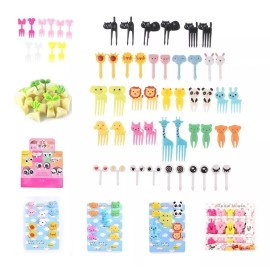 K&H Mini Palillos Tenedores De Animales Bebe Niños 50 Pz Kawaii