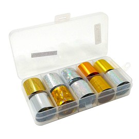 Magik 10 Holographic Nail Foils Starry Sky Glitter Foils Nail Art Transfer Sticker Set (1 inx3.3ft, X-3)