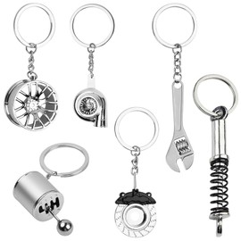 Car Part Keychain 6pcs, Metal Auto Part Model Keychains Set