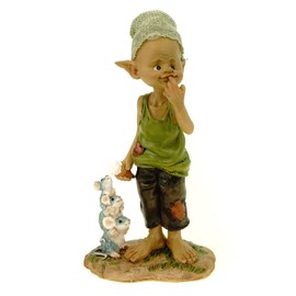 Joh. Vogler GmbH Ice Age Pixie with Ice Cream Cone - Mouse Pyramid Licks Dran 15 cm Figure Leprechaun Fairy Mythical Creature