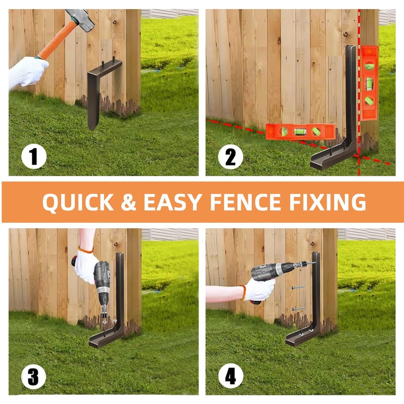 TRONZMAE Fence Post Repair Kit, Quick Fix for Leaning/Broken 4x4/6x6