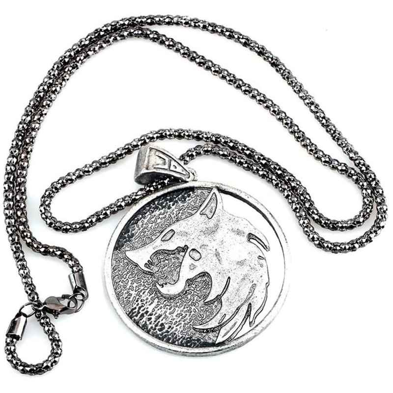 Stylebest Witcher Necklace Wolf Medallion, Meticulously Crafted Zinc Alloy Pendant