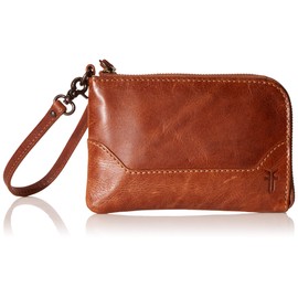 FRYE Women's Melissa Leather Wristlet, Stylist Purse Design with Wallet & Zip Closure, Cognac, One Size