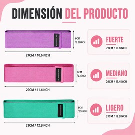 Bandas de Resistencia de Tela Antideslizantes, 3 Niveles de Resistencia Bandas Elasticas de Fitness, Banda de Ejercicios de Cadera para la tonificación de Caderas para Yoga Pilate Crossfit