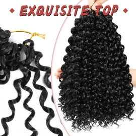 lianlian GoGo Curl Crochet Hair 18 Inch Curly Crochet for Women 8 Packs Beach Curl Water Wave Deep Twist Crochet Braids Synthetic Braiding Hair Extensions