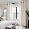 Topfinel Linen Look Curtains with Eyelets Voile Curtains Short Window