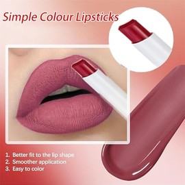 4 Colors Matte Lipstick, Velvety Matte Moisturising Lipstick Set, Waterproof Long-lasting Color-Retention, Generic Lipstick, Moisturising With Nourishing Core, Simple Colour Lipsticks (B)