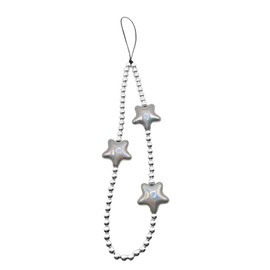 Meefisher Grayish Black Star Y2K Beaded Phone Charm Colorful Cute Charms Cell Phone Lanyard Strap Wrist Beads Chain Lightweight Kawaii Aesthetic Accessories for Women