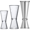 Double Clear Plastic and Stainless Steel Japanese Style Jigger, Set