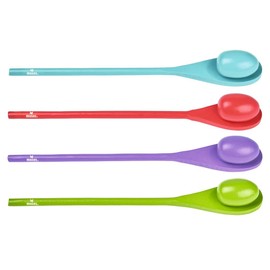 moses. 38148 Wooden Egg Runners - Classic Game for Children from 3 Years, Indoor & Outdoor, Play Set with 4 Wooden Spoons & 4 Wooden Eggs for Children's Birthdays, Colourful