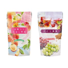 Kanematsu Seicha Cold Brew Tea Bag Set Pack (White Peach Sencha + Grape Barley Tea)