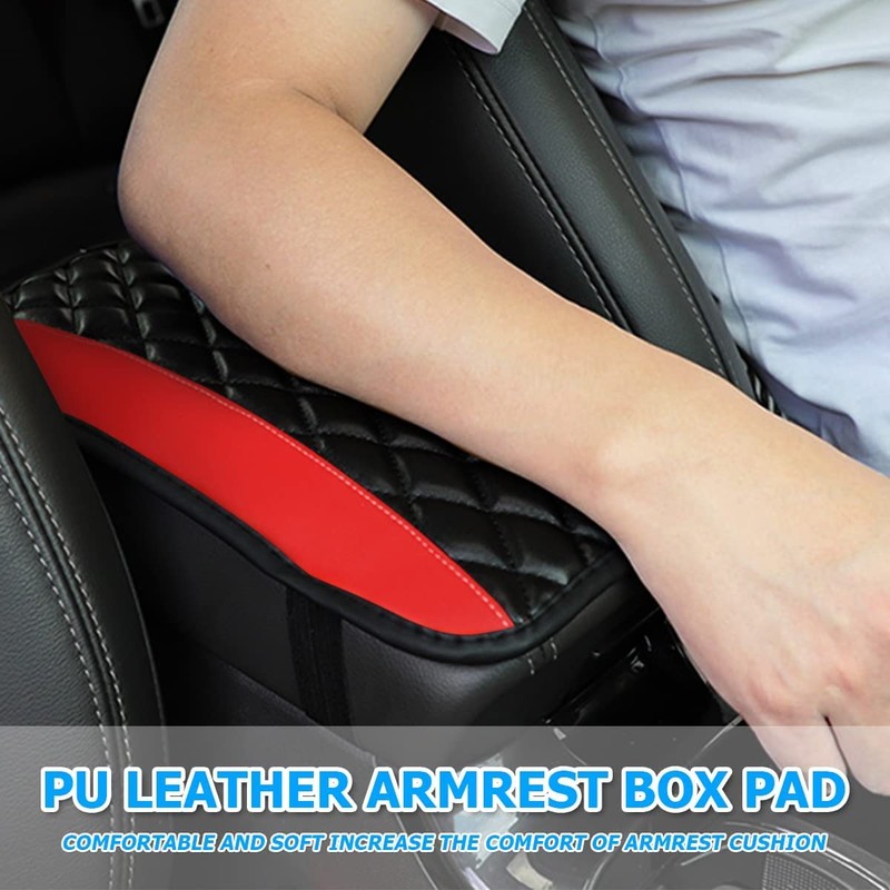 CGEAMDY Car Armrest Cushion Leather Waterproof for Most Cars, Vans